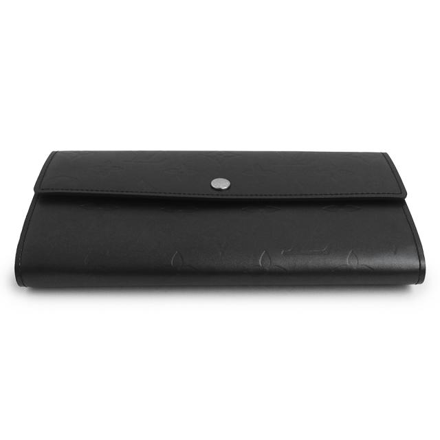 （未使用保管品）LOUIS VUITTON ルイ ヴィトン M65142 ポルトフォイユ サラ モノグラムマット ノワール ブラック 二つ折り財布 レザー シルバー金具 箱付_6