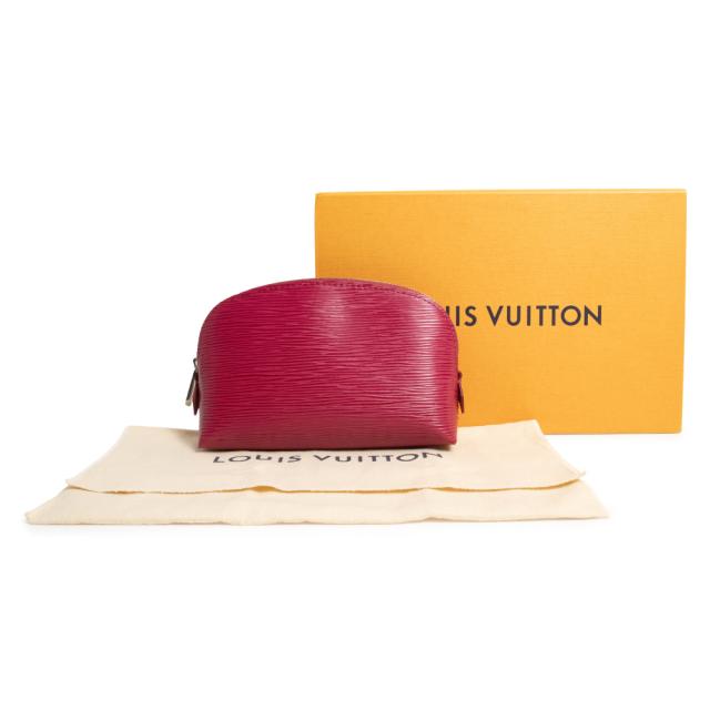 （未使用　展示品）LOUIS VUITTON ルイ ヴィトン M40641 ポシェット コスメティック PM エピレザー フューシャ ワインレッド 化粧ポーチ シルバー金具 箱付_1