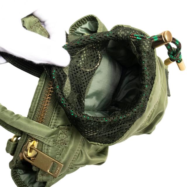 （中古）Sacai サカイ 22-0511S ポーター PORTER コラボ ボトル ポケット トート スモール ナイロン カーキ 2Way ショルダー ハンドバッグ 斜め掛け マットゴールド金具_2