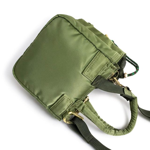 （中古）Sacai サカイ 22-0511S ポーター PORTER コラボ ボトル ポケット トート スモール ナイロン カーキ 2Way ショルダー ハンドバッグ 斜め掛け マットゴールド金具_5