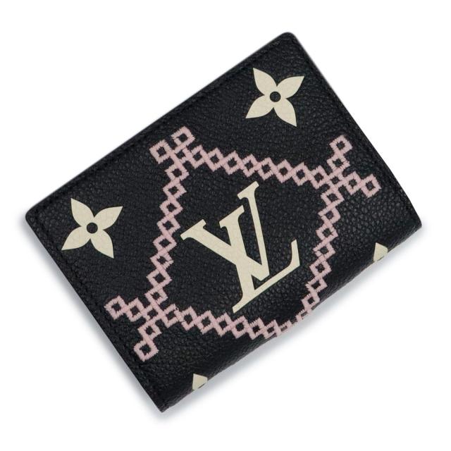 （未使用　展示品）LOUIS VUITTON ルイ ヴィトン M81139 ポルトフォイユ クレア モノグラムアンプラント ブロデリー ノワール ブラック 二つ折り財布 レザー ゴールド金具 箱付
