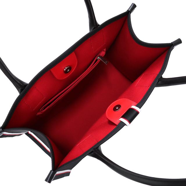 （未使用　展示品）Christian Louboutin クリスチャンルブタン 3245177 Nastroloubi L ナストロルビ エル for BMW Fashionista ナイロンキャンバス カーフスキン ブラック ホワイト レッド トートバッグ レザー シルバー金具_1