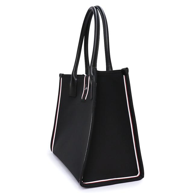 （未使用　展示品）Christian Louboutin クリスチャンルブタン 3245177 Nastroloubi L ナストロルビ エル for BMW Fashionista ナイロンキャンバス カーフスキン ブラック ホワイト レッド トートバッグ レザー シルバー金具_3