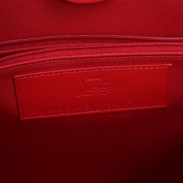（未使用　展示品）Christian Louboutin クリスチャンルブタン 3245177 Nastroloubi L ナストロルビ エル for BMW Fashionista ナイロンキャンバス カーフスキン ブラック ホワイト レッド トートバッグ レザー シルバー金具_7