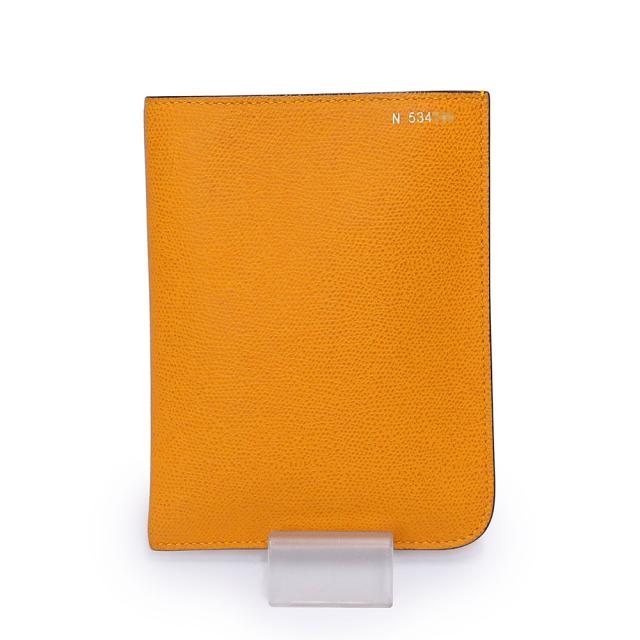 （新品・未使用品）Valextra ヴァレクストラ SGSF0004028LOCPL99JZ ソフトショルダーストラップポケット カーフスキン サフランイエロー ショルダーバッグ 斜め掛け レザー ゴールド金具