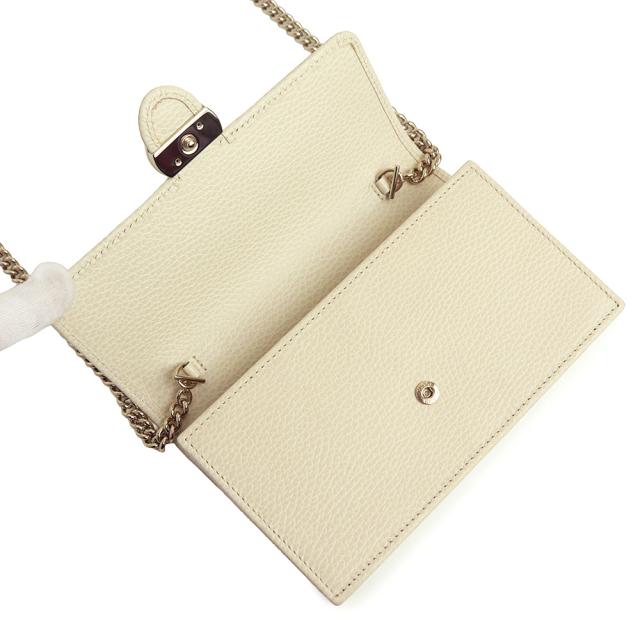 （未使用　展示品）GUCCI グッチ 615523 インターロッキングG チェーンウォレット カーフスキン アイボリー ホワイト 2way クラッチ ショルダーバッグ 斜め掛け レザー ゴールド金具_2