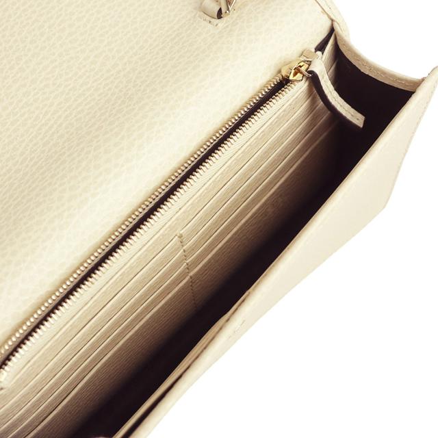 （未使用　展示品）GUCCI グッチ 615523 インターロッキングG チェーンウォレット カーフスキン アイボリー ホワイト 2way クラッチ ショルダーバッグ 斜め掛け レザー ゴールド金具_3
