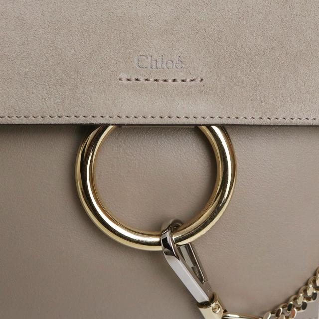 （未使用　展示品）Chloe クロエ CHC20SS202 FAYE フェイ スモール カーフスキン スウェード MOTTYGREY グレージュ 2way ショルダー ハンドバッグ 斜め掛け レザー ゴールド金具_11