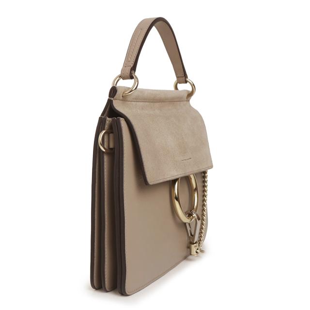 （未使用　展示品）Chloe クロエ CHC20SS202 FAYE フェイ スモール カーフスキン スウェード MOTTYGREY グレージュ 2way ショルダー ハンドバッグ 斜め掛け レザー ゴールド金具_3