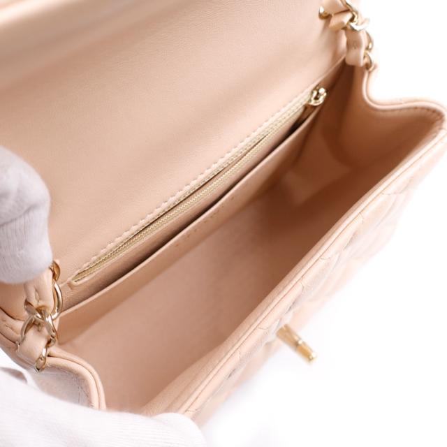 （未使用　展示品）CHANEL シャネル A35200 ミニ マトラッセ 17 チェーン ラムスキン ピンク ショルダーバッグ 斜め掛け レザー ゴールド金具_3