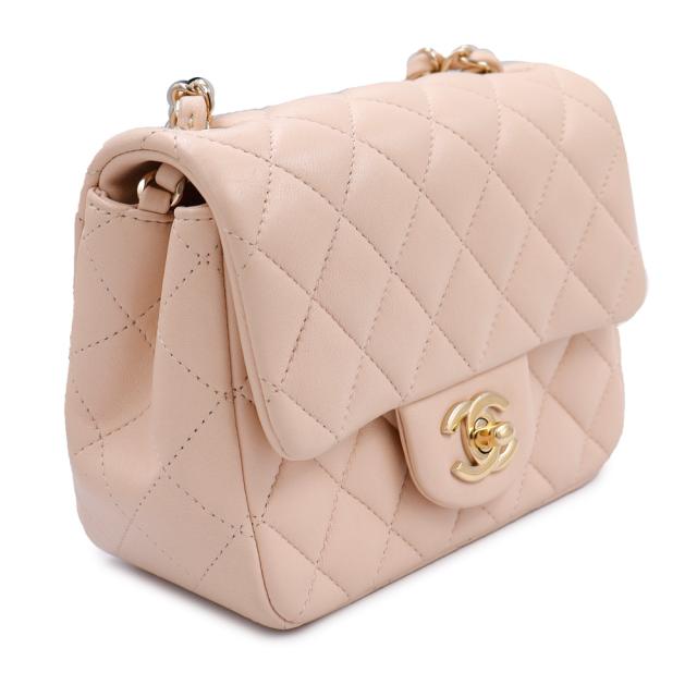 （未使用　展示品）CHANEL シャネル A35200 ミニ マトラッセ 17 チェーン ラムスキン ピンク ショルダーバッグ 斜め掛け レザー ゴールド金具_4