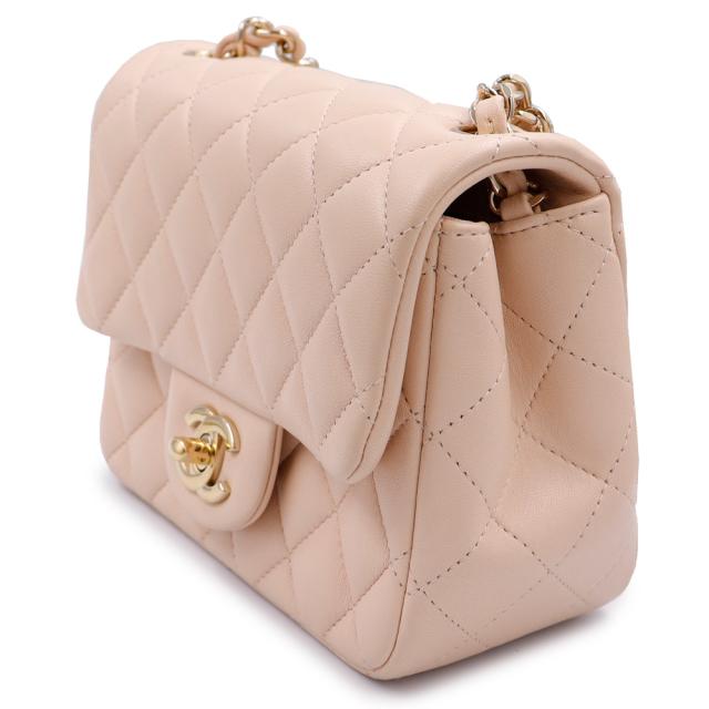 （未使用　展示品）CHANEL シャネル A35200 ミニ マトラッセ 17 チェーン ラムスキン ピンク ショルダーバッグ 斜め掛け レザー ゴールド金具_5
