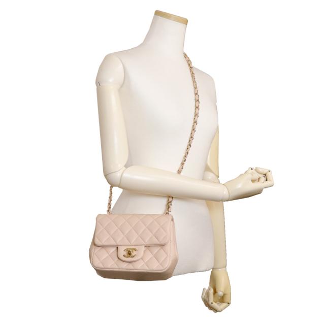 （未使用　展示品）CHANEL シャネル A35200 ミニ マトラッセ 17 チェーン ラムスキン ピンク ショルダーバッグ 斜め掛け レザー ゴールド金具_8
