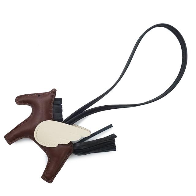 （新品・未使用品）HERMES エルメス ロデオ ペガサス PM アニューミロ ラムスキン ヴォースイフト テール ノワール クレ ブラウン ブラック ホワイト K刻印 バッグチャーム レザー 箱付