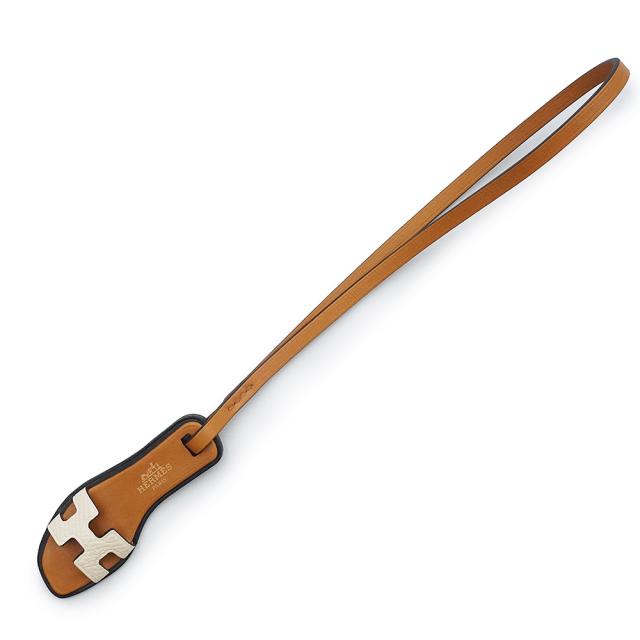 （新品・未使用品）HERMES エルメス オラン ナノ サンダルモチーフ ヴォーエプソン ヴォーバトラー ヴァッシュハンター ナタ ナチュラルサブレ ホワイト ブラウン バッグチャーム レザー 箱付