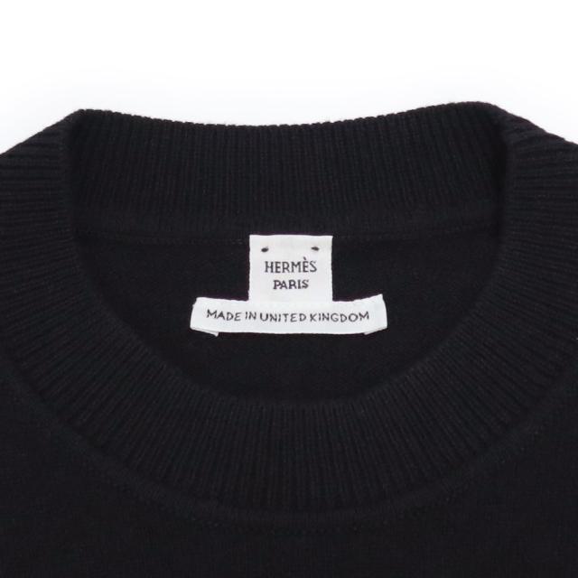 （未使用保管品）HERMES エルメス Hリフト 長袖 ニット セーター カシミヤ 100％ #36 ブラック トップス_4