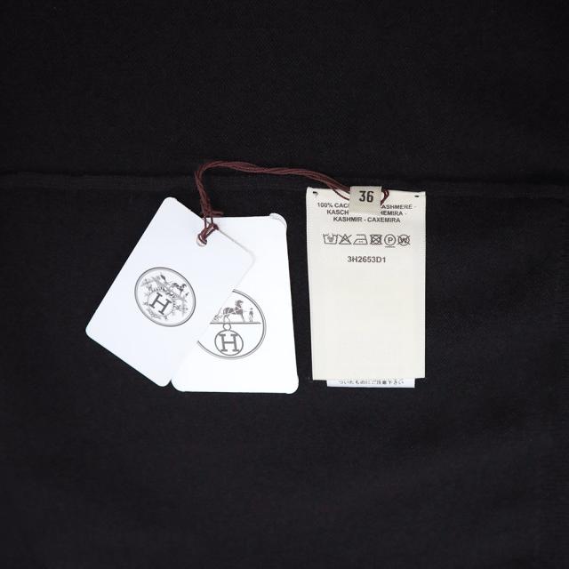 （未使用保管品）HERMES エルメス Hリフト 長袖 ニット セーター カシミヤ 100％ #36 ブラック トップス_6