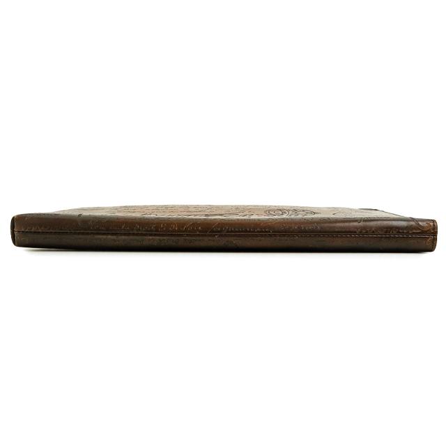 （中古）Berluti ベルルッティ NINO ニノ GM スクリット カリグラフィー ヴェネチアレザー CACAO INTENSO カカオインテンソ ブラウン クラッチバッグ セカンド シルバー金具_5