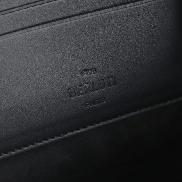 （中古）Berluti ベルルッティ NINO ニノ GM スクリット カリグラフィー ヴェネチアレザー CACAO INTENSO カカオインテンソ ブラウン クラッチバッグ セカンド シルバー金具_7