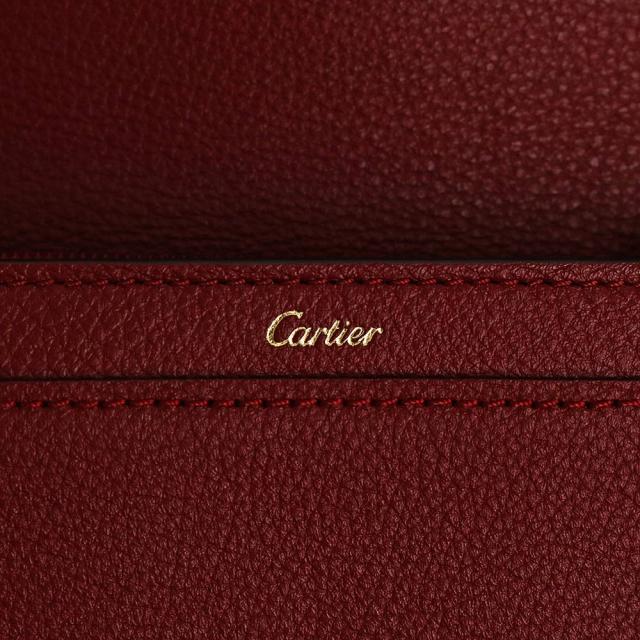 （未使用　展示品）Cartier カルティエ L3001502 C ドゥ カルティエ コンパクト ウォレット カーフスキン レッドスピネル ボルドー 二つ折り財布 レザー ゴールド金具_7