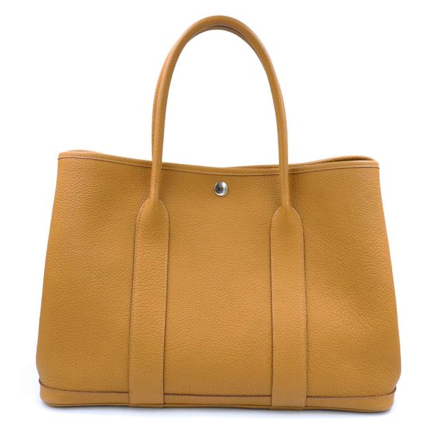 （未使用保管品）HERMES エルメス ガーデンパーティ 36 PM ネゴンダ Jaune ambre ジョーヌアンブル イエロー Y刻印 ハンドバッグ レザー シルバー金具