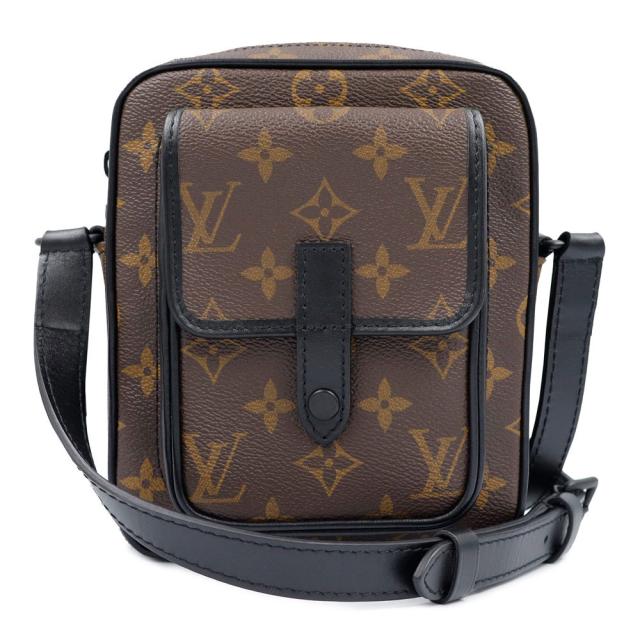 （未使用　展示品）LOUIS VUITTON ルイ ヴィトン M69404 クリストファー ウエアラブル ウォレット モノグラムマカサー ブラウン ショルダーバッグ 斜め掛け ブラック金具