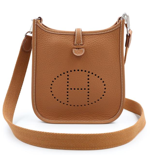 （未使用　展示品）HERMES エルメス エブリン TPM アマゾン 16 トリヨンクレマンス ゴールド ブラウン W刻印 ショルダーバッグ 斜め掛け レザー シルバー金具 246,510円