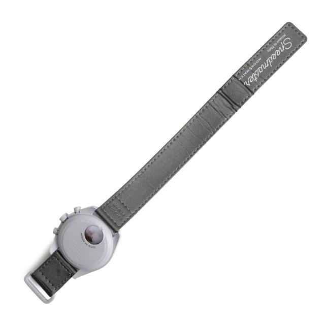 （美品）OMEGA オメガ SO33M101 スウォッチ Swatch ミッション トゥ プルート MISSION TO PLUTO スピードマスター ムーンスウォッチ ナイロン バイオセラミック ホワイト グレー ボルドー 腕時計 箱付_4