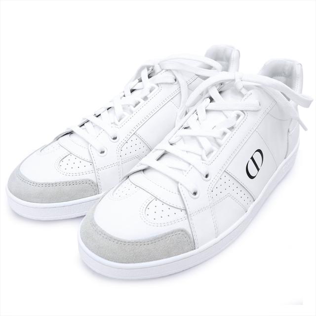 （未使用保管品）Christian Dior クリスチャンディオール Dior Star ディオールスター カーフスキン ホワイト スニーカー シューズ 靴 #38.5 25.5cm レザー 67,155円