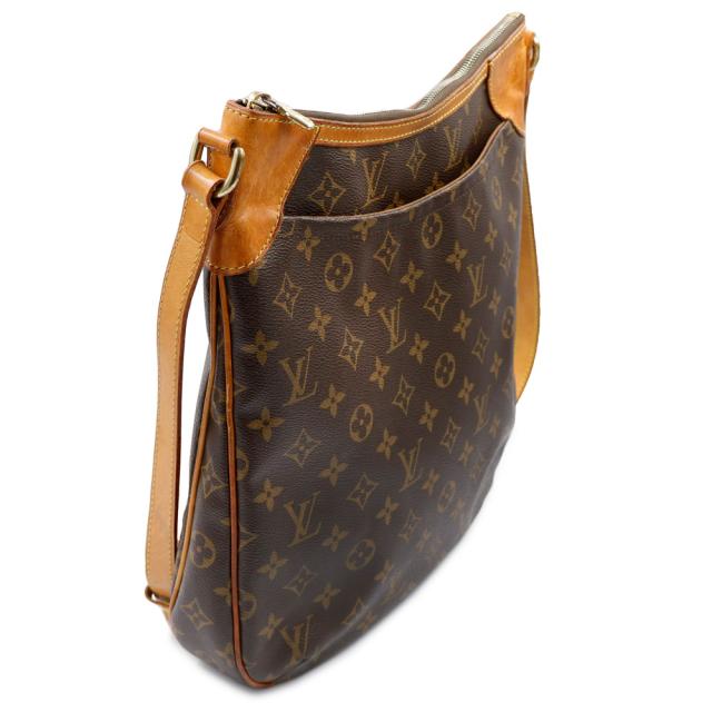 （中古）LOUIS VUITTON ルイ ヴィトン M56389 オデオン MM モノグラム ヌメ革 レザー ブラウン ショルダーバッグ 斜め掛け ゴールド金具_3