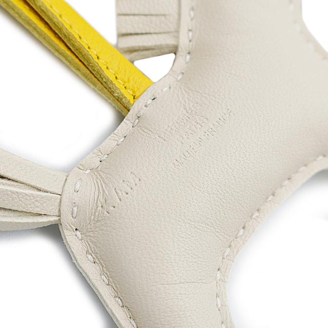 （新品・未使用品）HERMES エルメス ロベオ ロデオ PM 24 アニューミロ Craie クレ Terre テール Jaune de Naples ジョーヌナプル ホワイト ブラウン K刻印 バッグチャーム 箱付_4