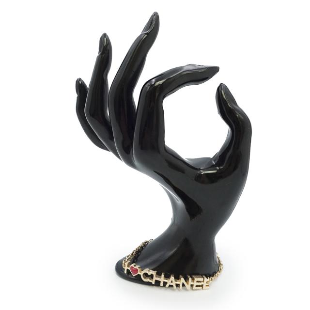 （未使用　展示品）CHANEL シャネル A98210 ロゴ I LOVE CHANEL ハート ゴールド ワインレッド ダブルチェーン ブレスレット_4