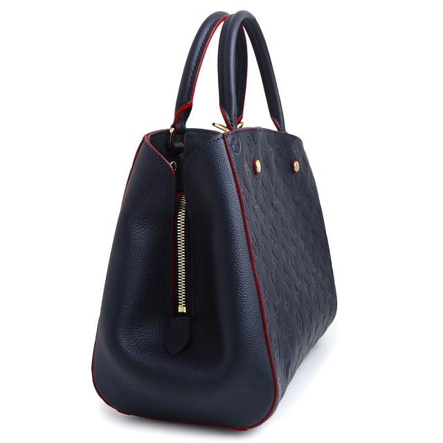 （未使用　展示品）LOUIS VUITTON ルイ ヴィトン M42746 モンテーニュ MM モノグラムアンプラント マリーヌルージュ ネイビー 2way ショルダー ハンドバッグ 肩掛け レザー ゴールド金具_3