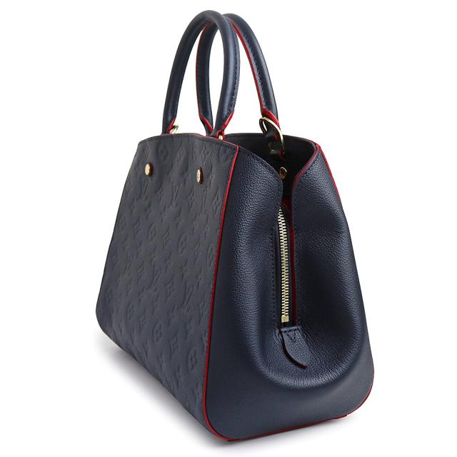 （未使用　展示品）LOUIS VUITTON ルイ ヴィトン M42746 モンテーニュ MM モノグラムアンプラント マリーヌルージュ ネイビー 2way ショルダー ハンドバッグ 肩掛け レザー ゴールド金具_4