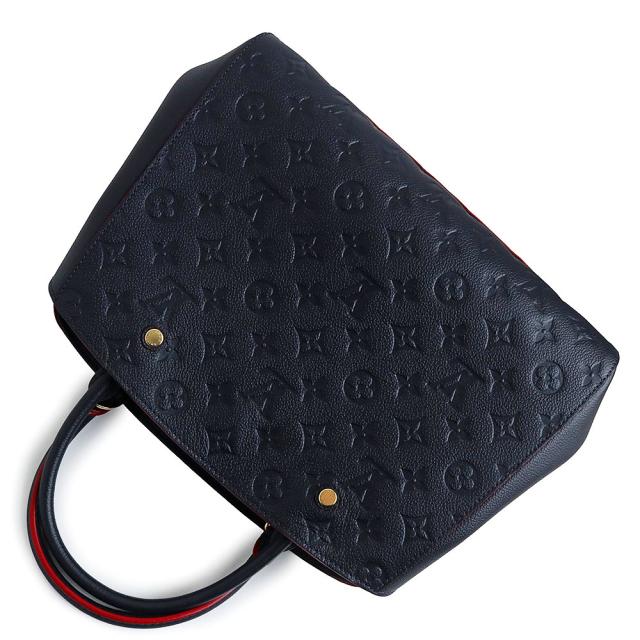 （未使用　展示品）LOUIS VUITTON ルイ ヴィトン M42746 モンテーニュ MM モノグラムアンプラント マリーヌルージュ ネイビー 2way ショルダー ハンドバッグ 肩掛け レザー ゴールド金具_5