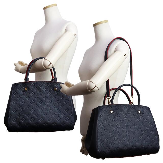 （未使用　展示品）LOUIS VUITTON ルイ ヴィトン M42746 モンテーニュ MM モノグラムアンプラント マリーヌルージュ ネイビー 2way ショルダー ハンドバッグ 肩掛け レザー ゴールド金具_7