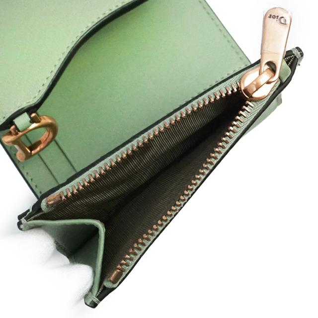 （未使用　展示品）Christian Dior クリスチャンディオール S5652CCEH サドル SADDLE ロータスウォレット カーフスキン クイーンミント グリーン コンパクト 三つ折り財布 レザー アンティークゴールド金具_4