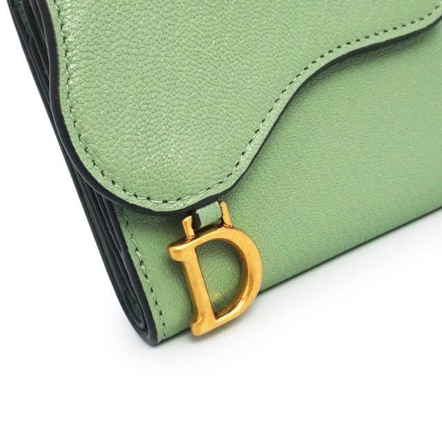 （未使用　展示品）Christian Dior クリスチャンディオール S5652CCEH サドル SADDLE ロータスウォレット カーフスキン クイーンミント グリーン コンパクト 三つ折り財布 レザー アンティークゴールド金具_8