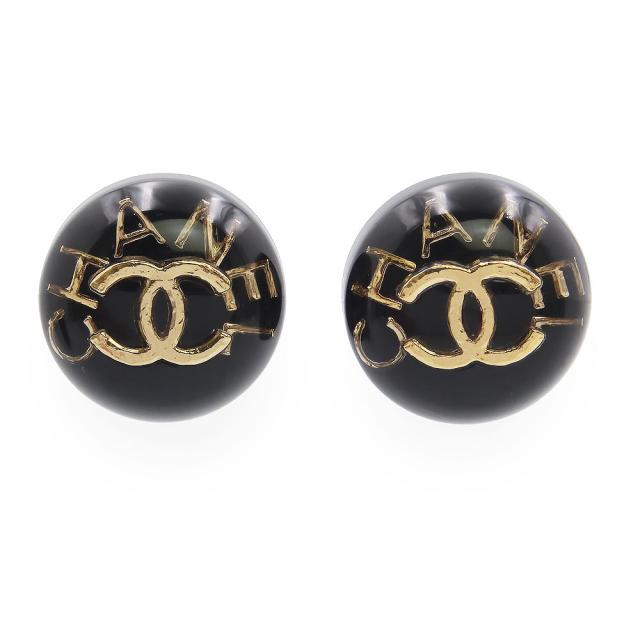 （新品・未使用品）CHANEL シャネル AB9013 ココマーク ロゴ ラウンド ブラック ゴールド ピアス 箱付