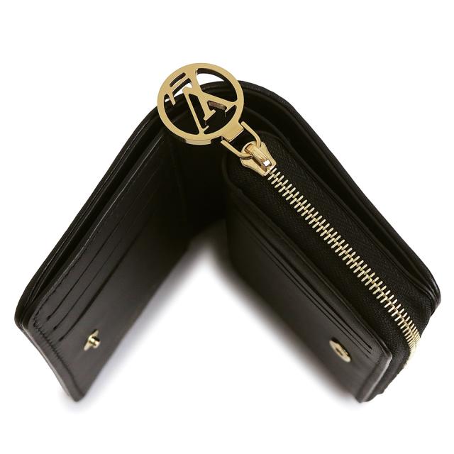 （美品）LOUIS VUITTON ルイ ヴィトン M81599 ポルトフォイユ ルー ラムスキン ノワール ブラック 二つ折り財布 レザー ゴールド金具 箱付_3