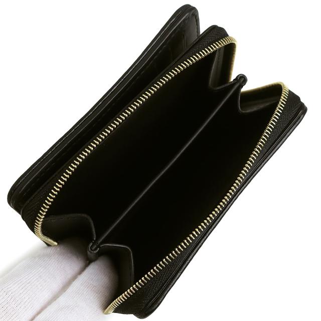 （美品）LOUIS VUITTON ルイ ヴィトン M81599 ポルトフォイユ ルー ラムスキン ノワール ブラック 二つ折り財布 レザー ゴールド金具 箱付_4