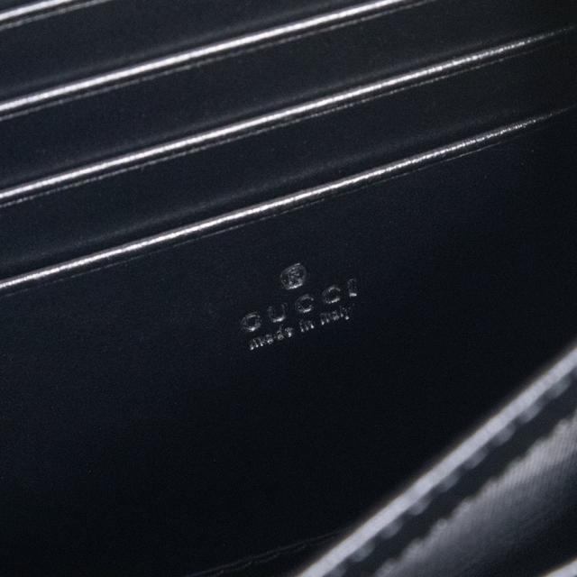 （新品・未使用品）GUCCI グッチ 474575 GGマーモント シェブロンレザー ブラック チェーンウォレット ショルダーバッグ 斜め掛け アンティークゴールド金具 箱付_9