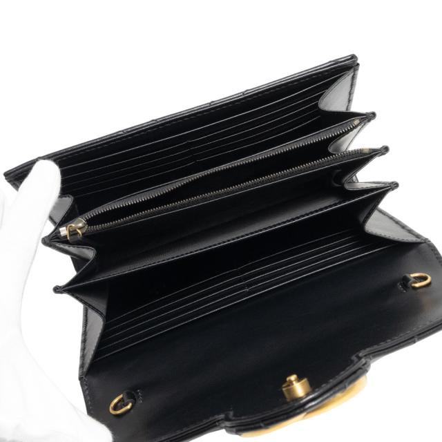 （新品・未使用品）GUCCI グッチ 474575 GGマーモント シェブロンレザー ブラック チェーンウォレット ショルダーバッグ 斜め掛け アンティークゴールド金具 箱付_3