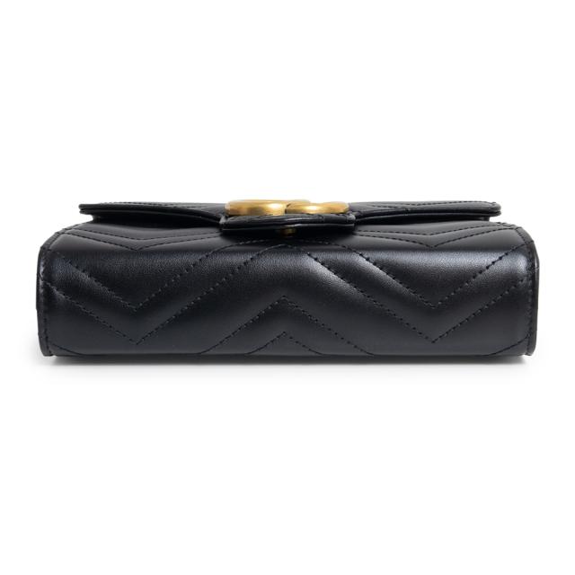 （新品・未使用品）GUCCI グッチ 474575 GGマーモント シェブロンレザー ブラック チェーンウォレット ショルダーバッグ 斜め掛け アンティークゴールド金具 箱付_7