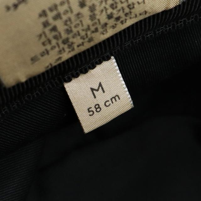 （未使用保管品）GUCCI グッチ 576587 ダブルG バケット フェドラハット 帽子 Mサイズ オリジナルGGキャンバス レザー ブラック アンティークゴールド金具_7
