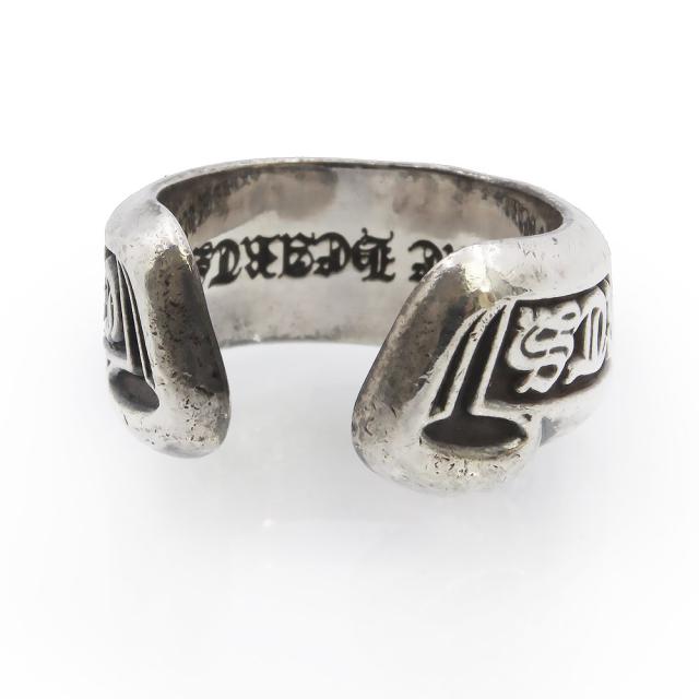 （中古）CHROME HEARTS クロムハーツ 2356-304-1520-9104 スモール スクロール ラべル SV925 しろがね色 輪っか 指環 #9号