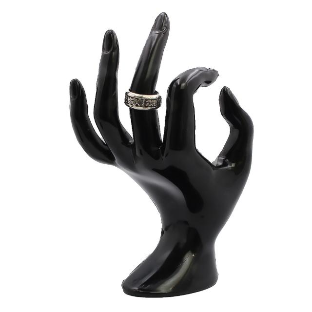 （中古）CHROME HEARTS クロムハーツ 2356-304-1520-9104 スモール スクロール ラべル SV925 しろがね色 輪っか 指環 #9号