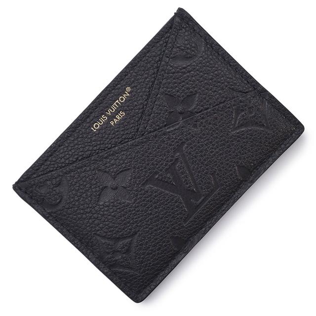 （新品・未使用品）LOUIS VUITTON ルイ ヴィトン M13695 ポルト カルト クリスクロス モノグラムアンプラント ノワール ブラック カードケース 定期入れ パスケース レザー ゴールド金具 箱付