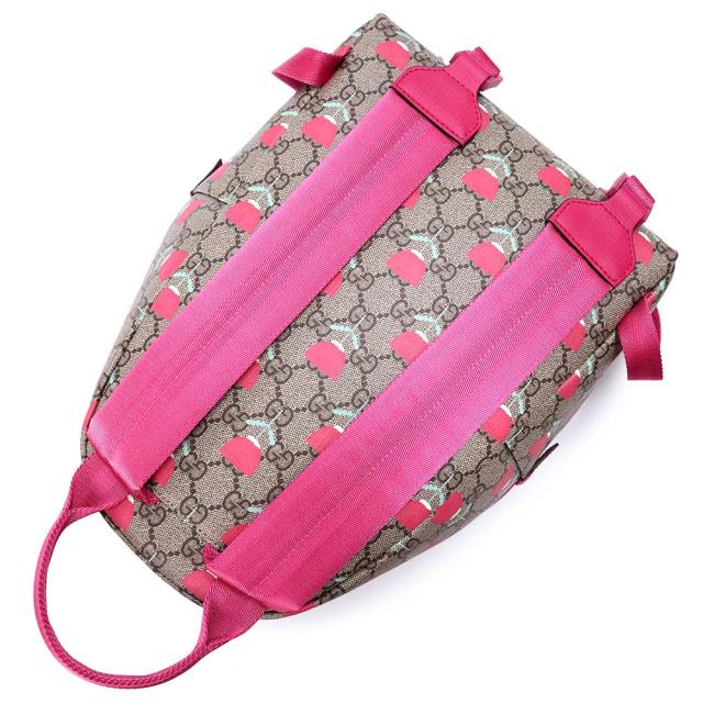 （未使用　展示品）GUCCI グッチ 782708 チルドレンズ GGスプリームキャンバス PVC レザー ベージュ ピンク リュック デイパック バックパック ゴールド金具_5