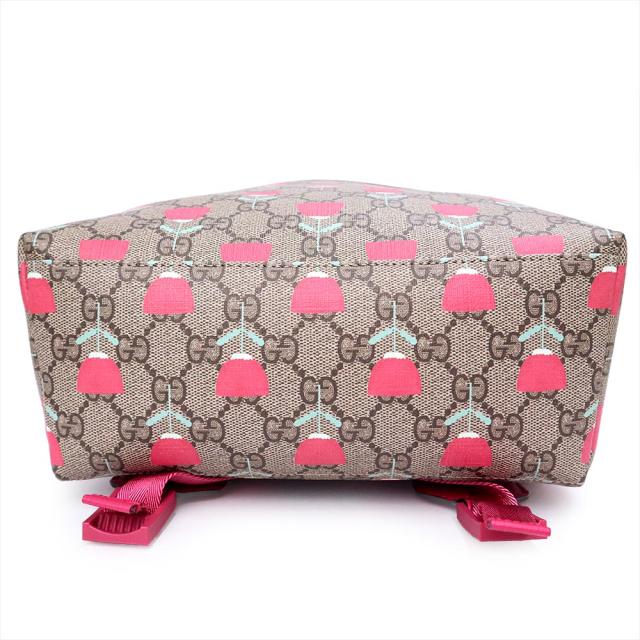 （未使用　展示品）GUCCI グッチ 782708 チルドレンズ GGスプリームキャンバス PVC レザー ベージュ ピンク リュック デイパック バックパック ゴールド金具_6